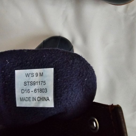 Sperry Women's Tan/Navy All-Weather Leather Saltwater Core Duck Boots Size 9M - Picture 12 of 16